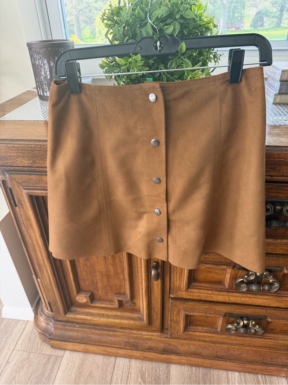 United Colors Of Benetton Brown Button-Front Mini Skirt